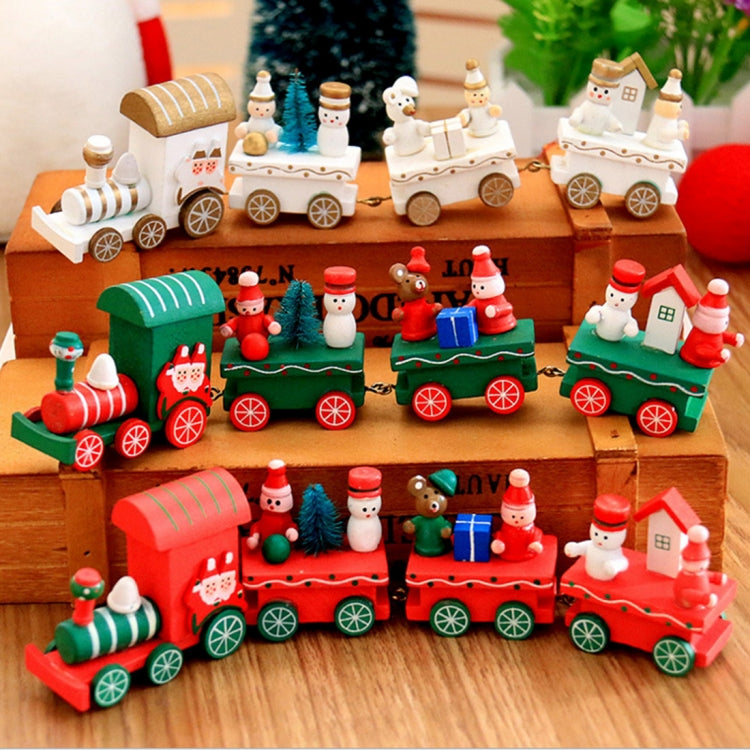 Christmas Dinner Table Decoration, Wooden Trains Children Kindergarten Christmas Decoration Ornaments Gifts (White) - Ornaments by PMC TechLife | Online Shopping South Africa | PMC TechLife