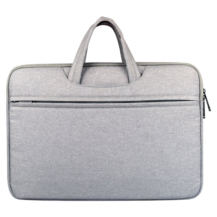 Breathable Wear-resistant Shoulder Handheld Zipper Laptop Bag, For 15.6 inch and Below Macbook, Samsung, Lenovo, Sony, DELL Alienware, CHUWI, ASUS, HP (Grey)