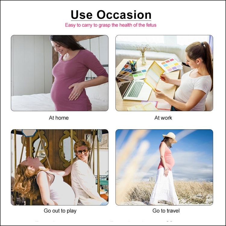 JPD-100S6 I LCD Ultrasonic Scanning Pregnant Women Fetal Stethoscope Monitoring Monitor / Fetus-voice Meter, Complies with IEC60601-1:2006(Pink)
