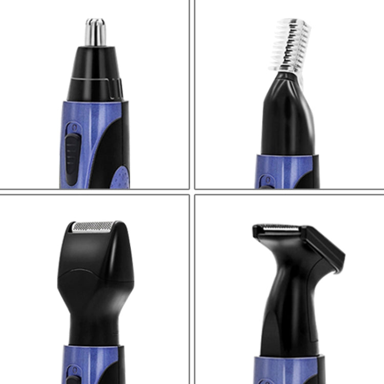 SPORTSMAN Four-in-one Electric Rechargeable Ear Nose Trimmer Beard Face Shaver Eyebrows Hair Trimmer for Men, US Plug(blue 110v) - free shipping - PMC Jewellery - Order now!