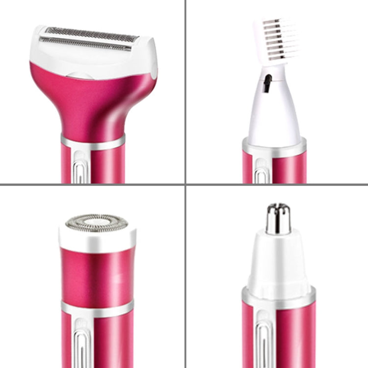4 In 1 USB Rechargeable Vibrissa Eyebrows Trimmer Body Hair Denuding Machine Set with USB Cable(Purple)