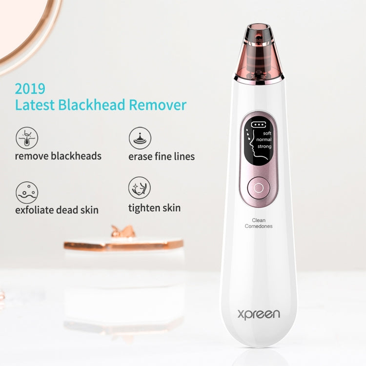 Xpreen Rechargeable Pore Cleanser Home Facial Beauty Device with LED Screen & 4 Probes - free shipping - PMC Jewellery - Order now!