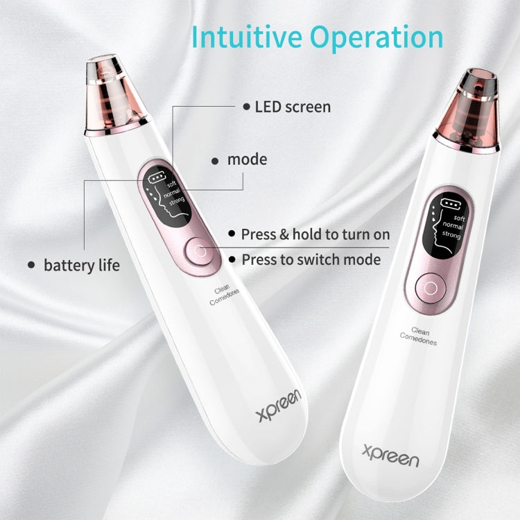 Xpreen Rechargeable Pore Cleanser Home Facial Beauty Device with LED Screen & 4 Probes - free shipping - PMC Jewellery - Order now!