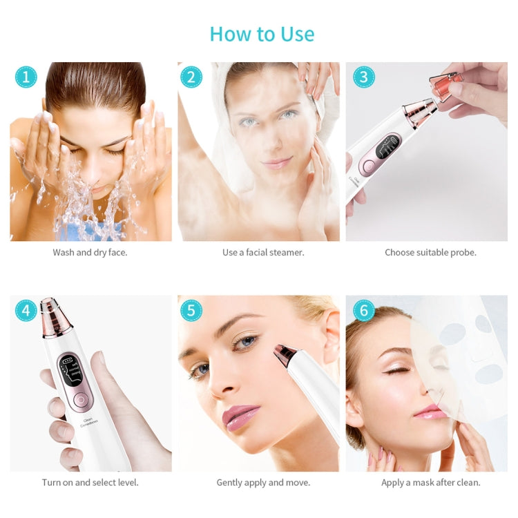 Xpreen Rechargeable Pore Cleanser Home Facial Beauty Device with LED Screen & 4 Probes - free shipping - PMC Jewellery - Order now!