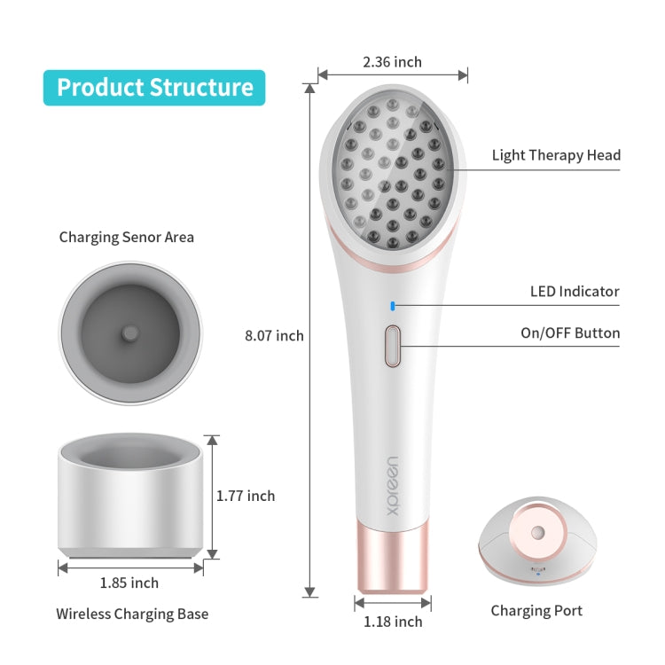XPREEN XPRE052 Wireless Rechargeable Light Acne Treatment Device Home Acne Clearing Eraser with Blue Light and Red Light(White) - free shipping - PMC Jewellery - Order now!