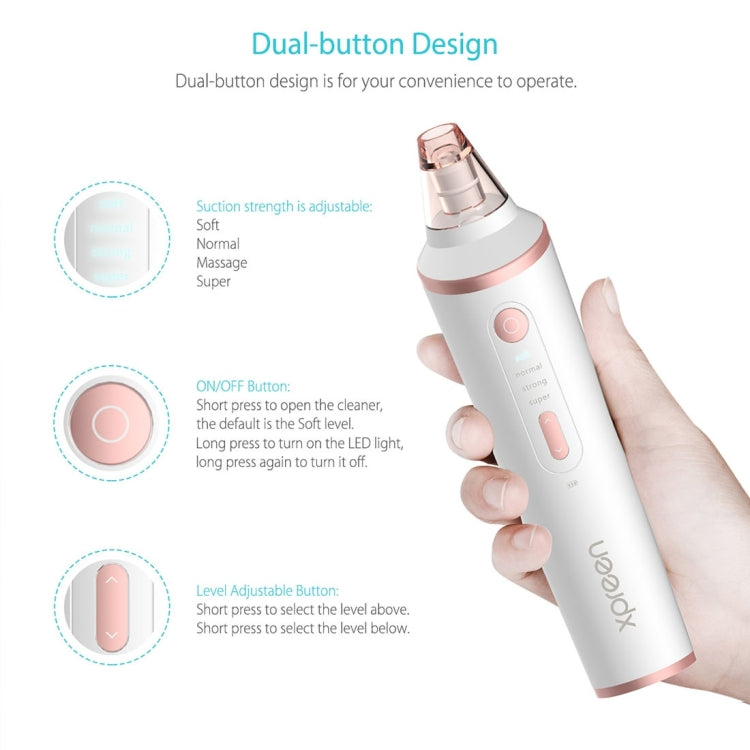 XPREEN XPRE037 Wireless Charging Multi-function Blackhead Extractor Pore Cleanser with Four Probes & LED Lighting Function(White) - free shipping - PMC Jewellery - Order now!
