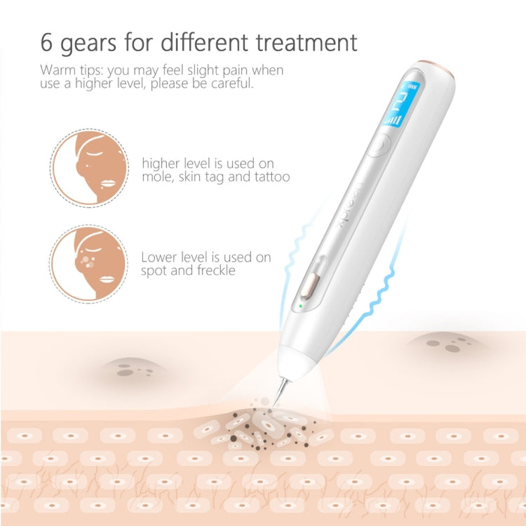 XPREEN XPRE051 Professional Wireless Rechargeable Mole Freckle Dark Spots Tattoo Wart Removal Pen Skin Tag Spot Eraser Pro Beauty Sweep Spot Pen Kit With LED Screen & Spotlight(White) - free shipping - PMC Jewellery - Order now!