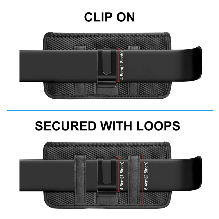 HAWEEL 6.1-6.8 inch Nylon Cloth Phone Belt Clip Horizontal Carrying Pouch with Card Slot (Black) - by HAWEEL | Online Shopping South Africa | PMC Jewellery | Buy Now Pay Later Mobicred