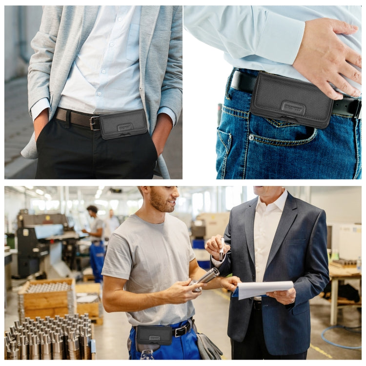 HAWEEL 6.1-6.8 inch Nylon Cloth Phone Belt Clip Horizontal Carrying Pouch with Card Slot (Black) - by HAWEEL | Online Shopping South Africa | PMC Jewellery | Buy Now Pay Later Mobicred