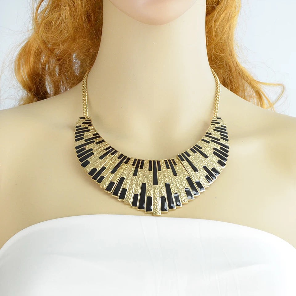 Enamel Bib Statement Necklace