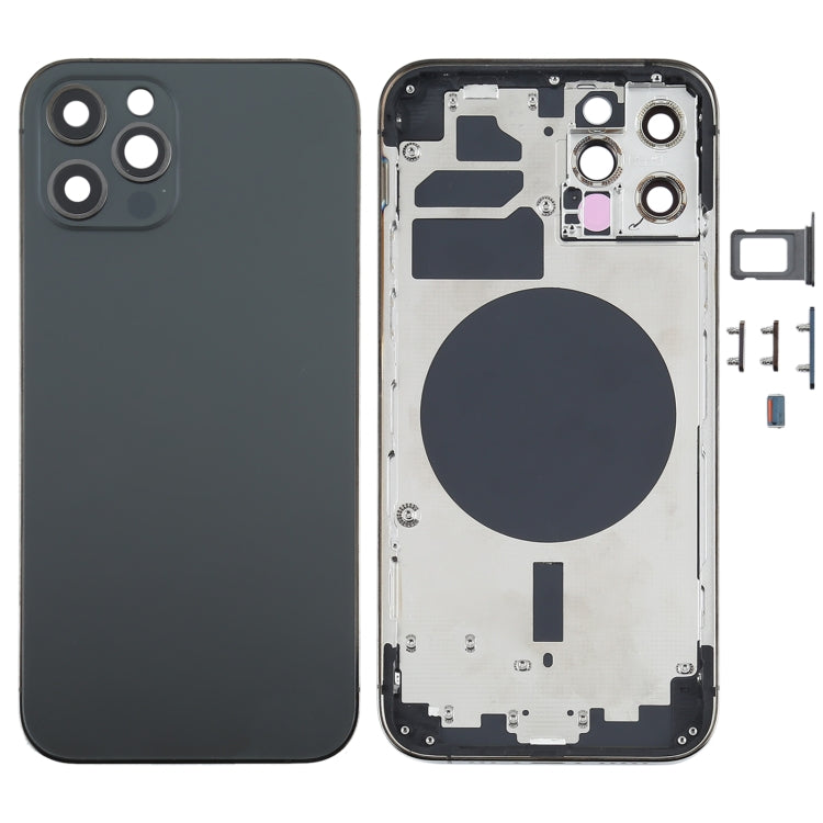 Back Housing Cover with SIM Card Tray & Side Keys & Camera Lens for iPhone 12 Pro(Black)