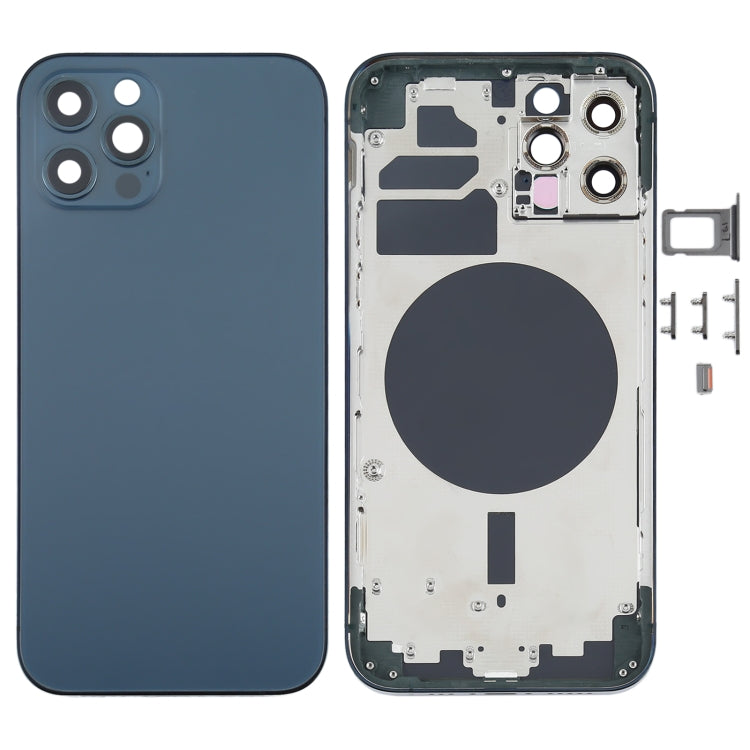Back Housing Cover with SIM Card Tray & Side Keys & Camera Lens for iPhone 12 Pro(Blue)