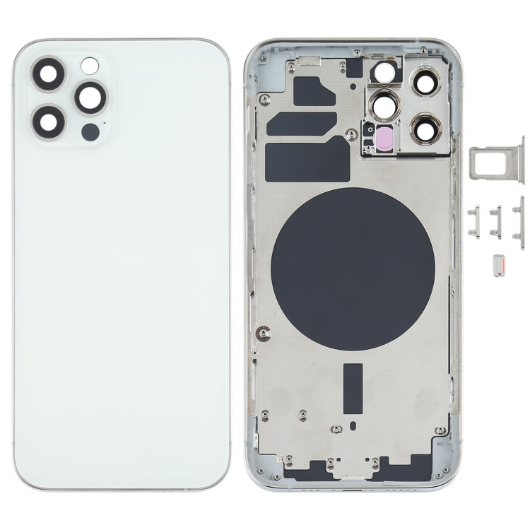 Back Housing Cover with SIM Card Tray & Side Keys & Camera Lens for iPhone 12 Pro(White)