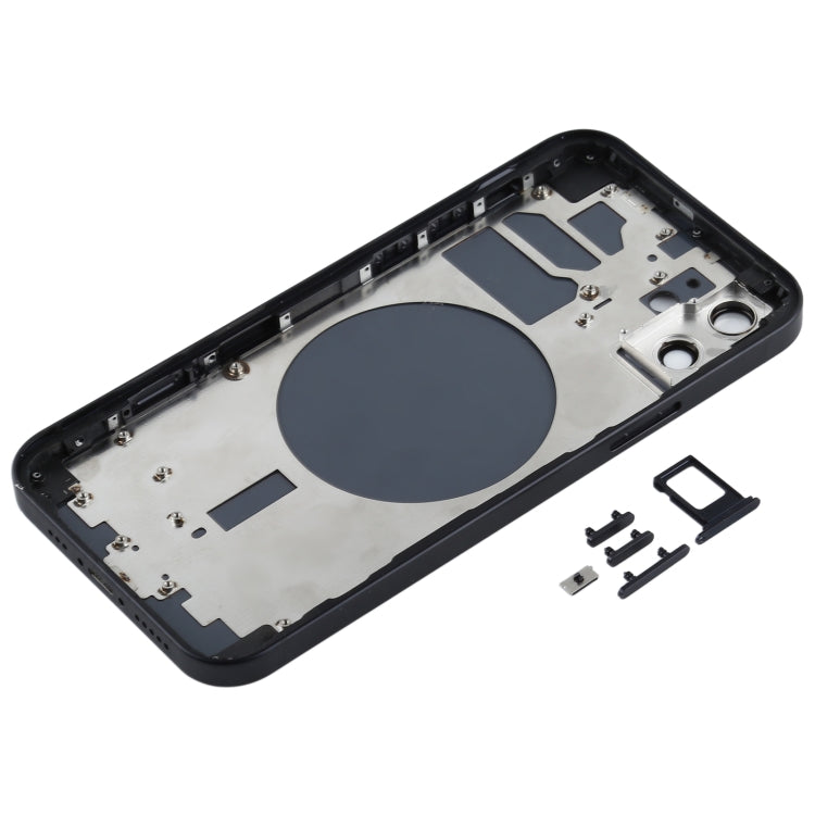 Back Housing Cover with SIM Card Tray & Side Keys & Camera Lens for iPhone 12(Black)
