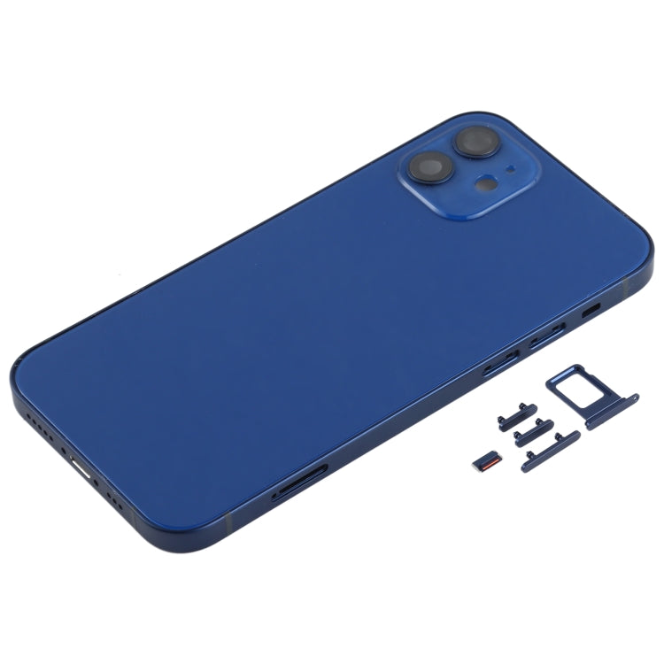 Back Housing Cover with SIM Card Tray & Side Keys & Camera Lens for iPhone 12(Blue)
