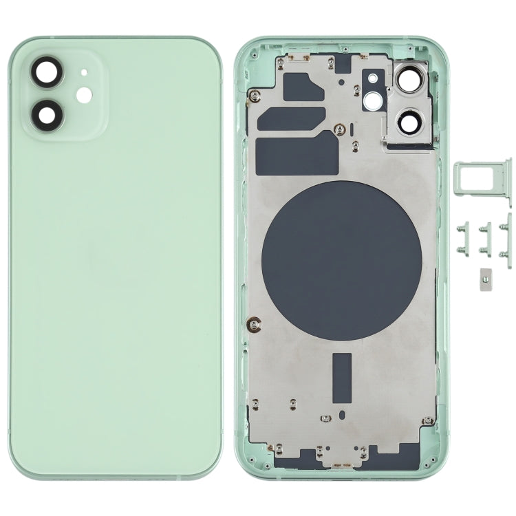 Back Housing Cover with SIM Card Tray & Side Keys & Camera Lens for iPhone 12(Green)
