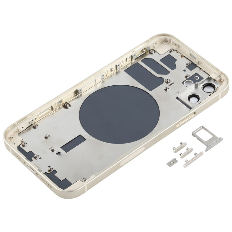 Back Housing Cover with SIM Card Tray & Side Keys & Camera Lens for iPhone 12(White)