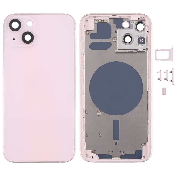 Back Housing Cover with SIM Card Tray & Side Keys & Camera Lens for iPhone 13(Pink)