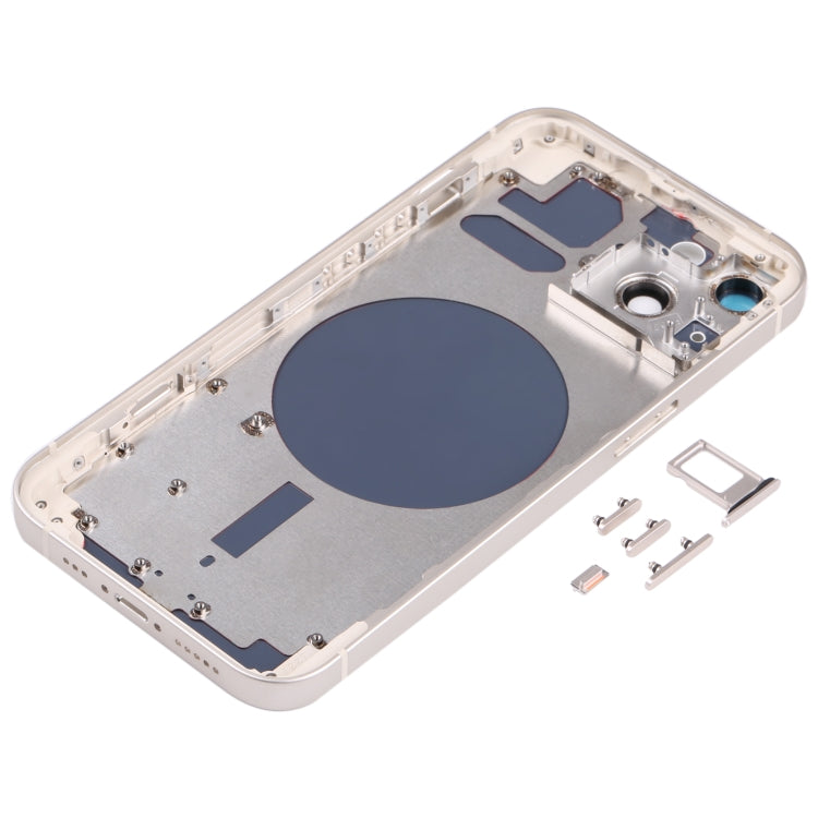 Back Housing Cover with SIM Card Tray & Side Keys & Camera Lens for iPhone 13(White)