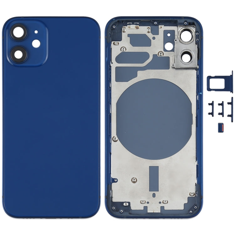 Back Housing Cover with SIM Card Tray & Side Keys & Camera Lens for iPhone 12 mini(Blue)