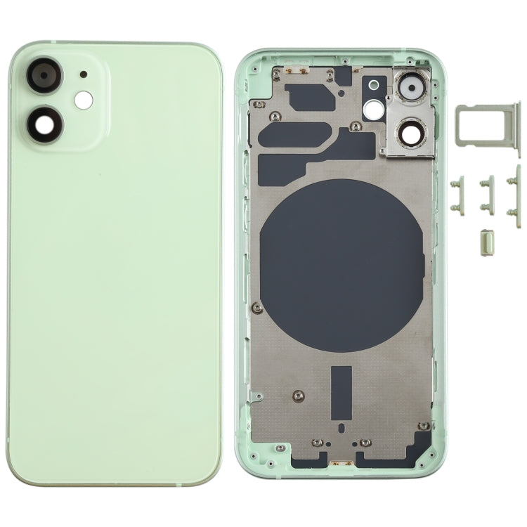 Back Housing Cover with SIM Card Tray & Side Keys & Camera Lens for iPhone 12 mini(Green)