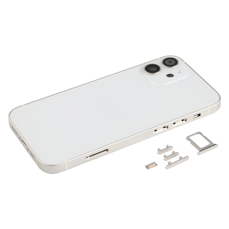 Back Housing Cover with SIM Card Tray & Side Keys & Camera Lens for iPhone 12 mini(White)