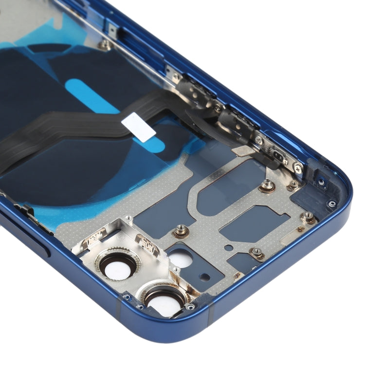 Battery Back Cover (with Side Keys & Card Tray & Power + Volume Flex Cable & Wireless Charging Module) for iPhone 12 Mini(Blue)