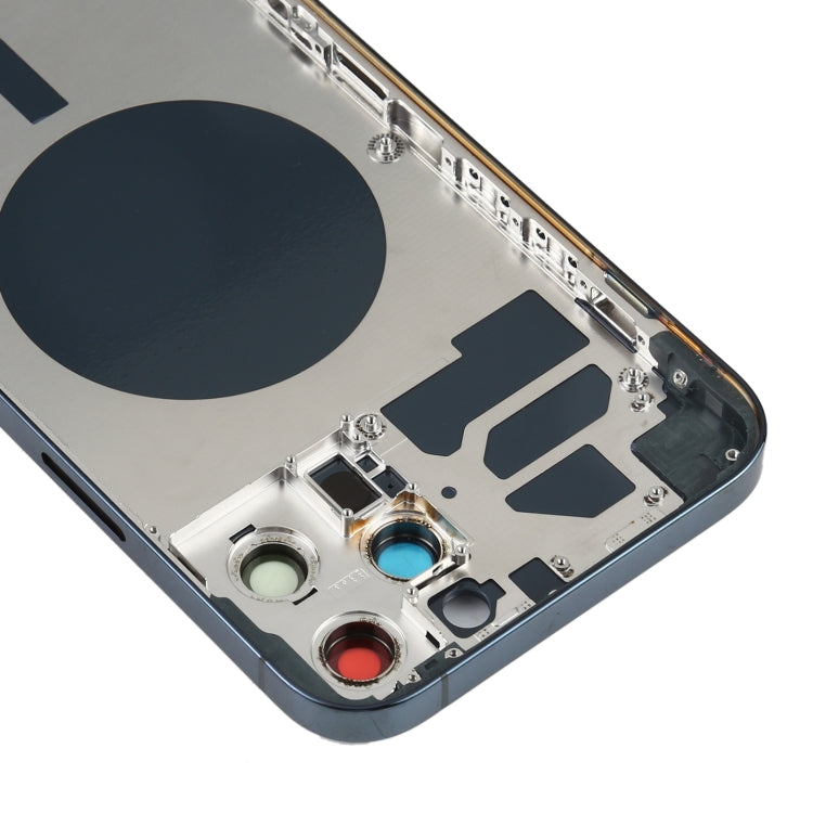 Back Housing Cover with SIM Card Tray & Side keys & Camera Lens for iPhone 12 Pro Max(Blue)