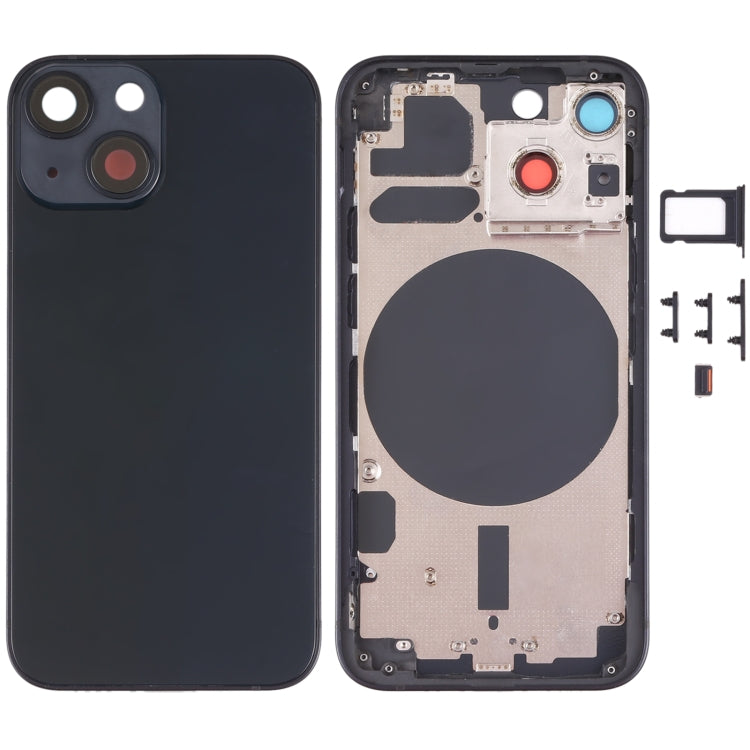 Back Housing Cover with SIM Card Tray & Side Keys & Camera Lens for iPhone 13 Mini(Black)