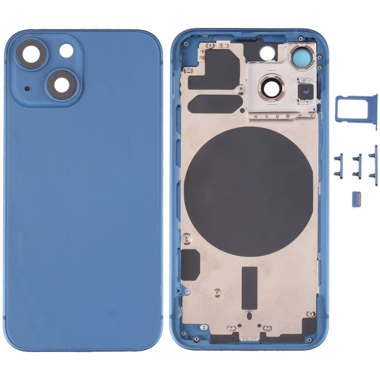 Back Housing Cover with SIM Card Tray & Side Keys & Camera Lens for iPhone 13 Mini(Blue)