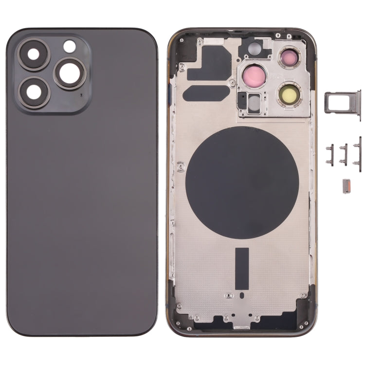 Back Housing Cover with SIM Card Tray & Side Keys & Camera Lens for iPhone 13 Pro(Black)