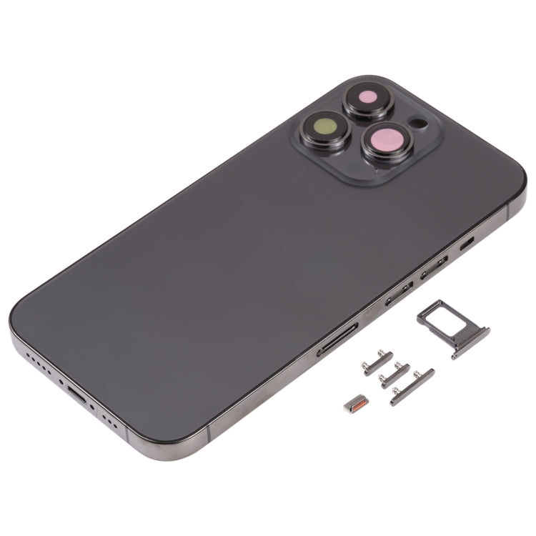 Back Housing Cover with SIM Card Tray & Side Keys & Camera Lens for iPhone 13 Pro(Black)