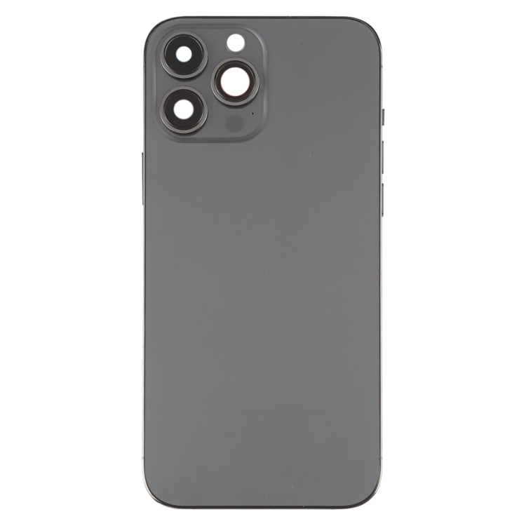 For iPhone 13 Pro Max Battery Back Cover with Side Keys & Card Tray & Power + Volume Flex Cable & Wireless Charging Module(Black)