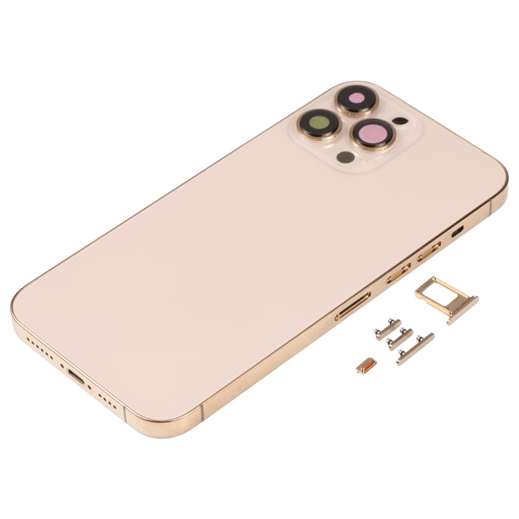 Back Housing Cover with SIM Card Tray & Side Keys & Camera Lens for iPhone 13 Pro Max(Gold)