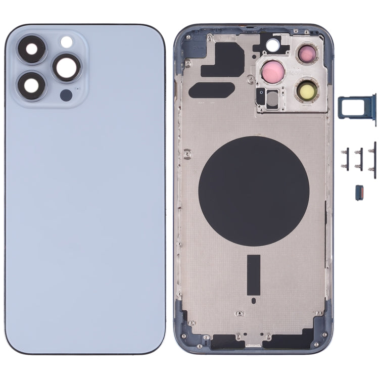 Back Housing Cover with SIM Card Tray & Side Keys & Camera Lens for iPhone 13 Pro Max(Blue)