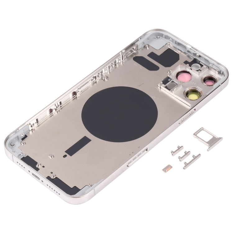 Back Housing Cover with SIM Card Tray & Side Keys & Camera Lens for iPhone 13 Pro Max(White)