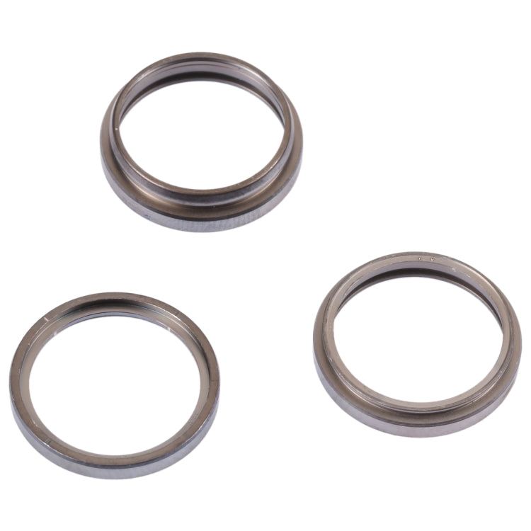 For iPhone 14 Pro Max 3PCS Rear Camera Glass Lens Metal Outside Protector Hoop Ring(Deep Purple)