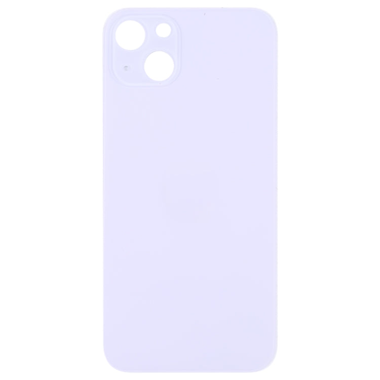 For iPhone 14 Plus Easy Replacement Big Camera Hole Glass Back Battery Cover(Purple)