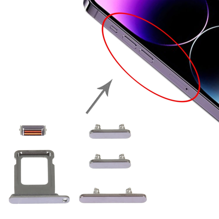 SIM Card Tray + Side Keys for iPhone 14 Pro Max(Purple) - by PMC TechLife | Online Shopping South Africa | PMC TechLife