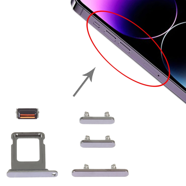 SIM Card Tray + Side Keys for iPhone 14 Pro(Purple) - by PMC TechLife | Online Shopping South Africa | PMC TechLife