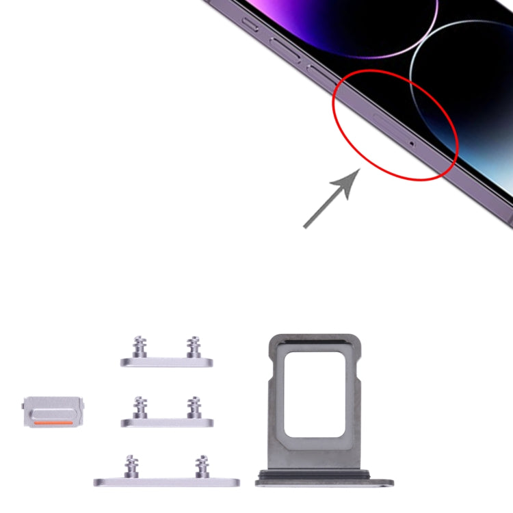 SIM Card Tray + SIM Card Tray + Side Keys for iPhone 14 Pro (Purple) - by PMC TechLife | Online Shopping South Africa | PMC TechLife