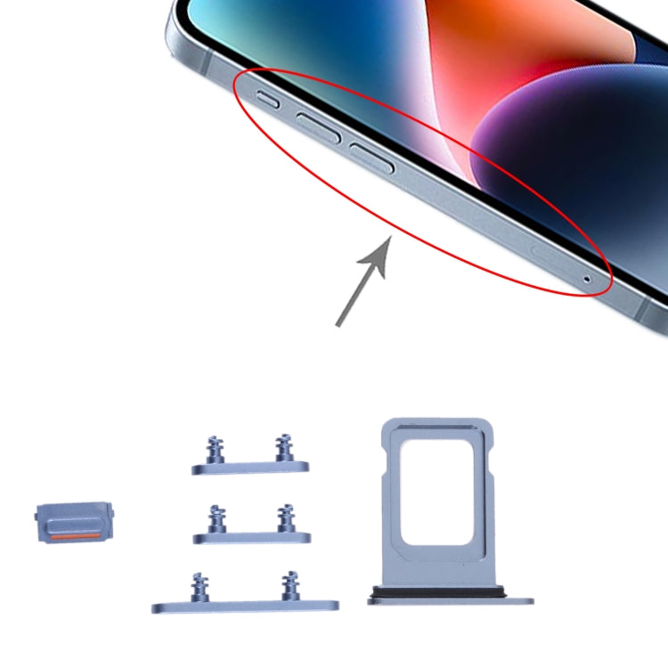 SIM Card Tray + SIM Card Tray + Side Keys for iPhone 14 Plus (Blue) - by PMC TechLife | Online Shopping South Africa | PMC TechLife