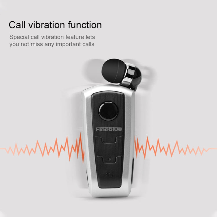 Fineblue F910 CSR4.1 Retractable Cable Caller Vibration Reminder Anti-theft Bluetooth Headset(Grey) - free shipping - PMC Jewellery - Order now!