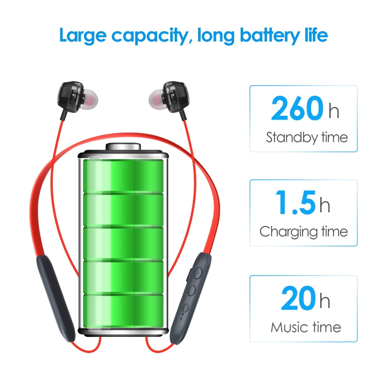 BH-I37 Bluetooth 5.0 Wire-controlled Bluetooth Earphone Built-in High-fidelity Microphone, Support Call(Black)