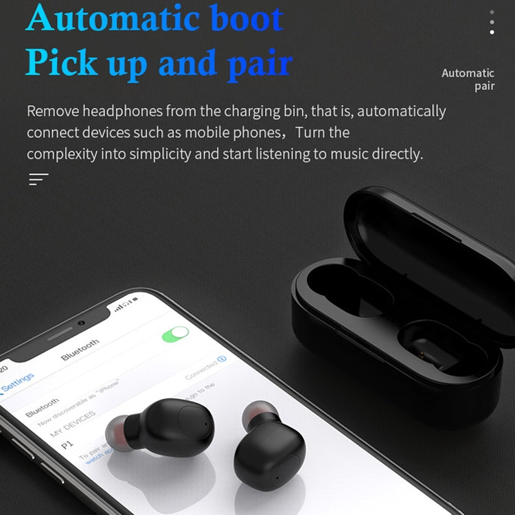 P1 TWS Bluetooth 5.0 Binaural Stereo Wireless Sports Bluetooth Earphone(Black) - TWS Earphone by PMC TechLife | Online Shopping South Africa | PMC TechLife