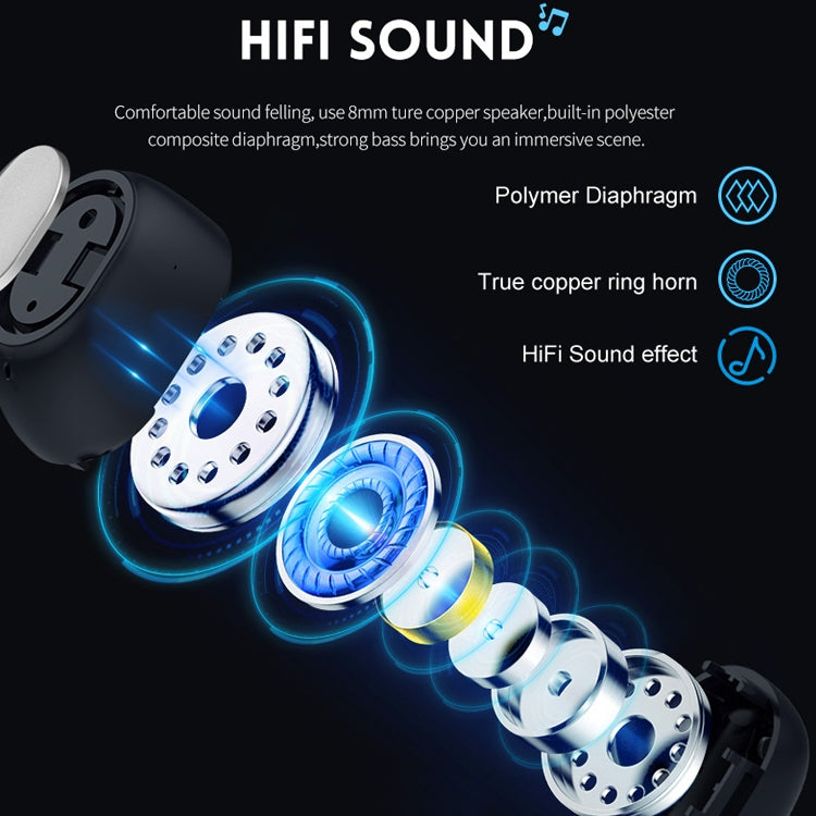 Q2 TWS Bluetooth 5.0 Binaural Stereo Wireless Sports Bluetooth Earphone(Black)