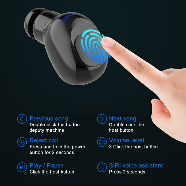 W12 IPX6 Water-resistant Bluetooth 5.0 Touch Wireless Bluetooth Earphone with Charging Box, Support Power Digital Display & Breathing Light Bar & HD Call & Power Bank (Black)