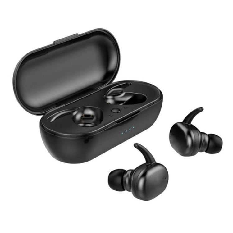 TWS-4 IPX5 Water-resistant Bluetooth 5.0 Touch Wireless Bluetooth Earphone with Charging Box, Support HD Call & Voice Prompts(Black)