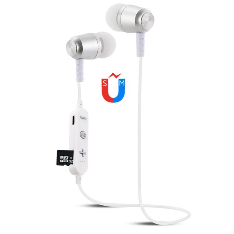 F15 Bluetooth 4.2 Hanging Neck Design Bluetooth Headset, Support Music Play & Switching & Volume Control & Answer(Silver)