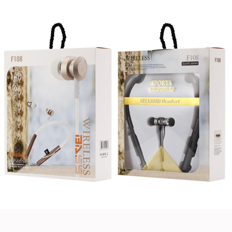 F108 Bluetooth 4.2 Hanging Neck Design Bluetooth Headset, Support Music Play & Switching & Volume Control & Answer(Black) - Neck-mounted Earphone by PMC TechLife | Online Shopping South Africa | PMC TechLife